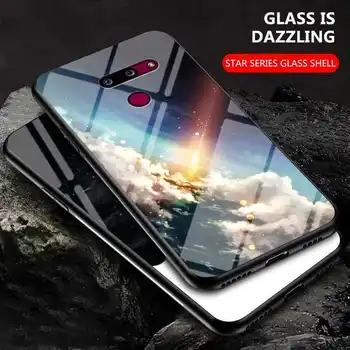 KatyChoi Zvezdnato Nebo Vzorec Stekla Primeru Za LG G7 G8 Telefon Primeru Zajema