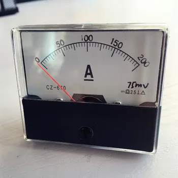 Kazalec Analogni Amp Plošči Merilnik Trenutne Ampermeter DC 0-200A 200A s vzporedni brezplačna dostava