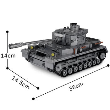 KAZI Velika Panzer IV Tank Bloki 1193pcs gradniki Vojaške Vojske Konstruktor Skupščine Izobraževalne Igrače za Otroke Darilo