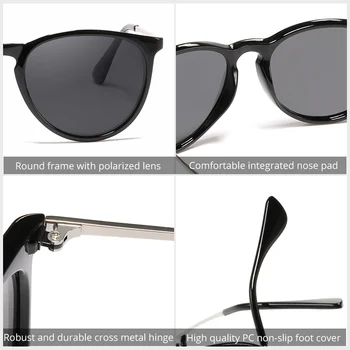KDEAM Moda Letnik Okrogla sončna Očala za Ženske, Moške Polarizirana UV Zaščito, Classic, Retro Pilotni Zrcali sončna očala
