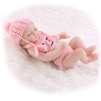 KEIUMI Ročno Kvačkane Obleke Obleko Mini 11 Inch 27 cm Prerojeni Baby Doll Polni Silikona Spanje Baby Doll Otrok Darilo za Rojstni dan