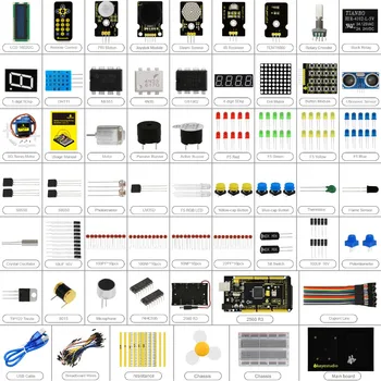 Keyestudio Maker Starter Kit(MEGA 2560 R3)Za Arduino Projekt W/Darilni Škatli+Priročnik+1602LCD+Ohišje+PDF(online)+35Project+Video