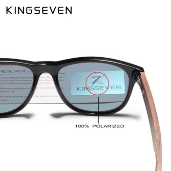 KINGSEVEN 2019 Črni Oreh sončna Očala Lesa Polarizirana sončna Očala Moških UV Zaščita Očal Z Lesom Polje Oculos de sol