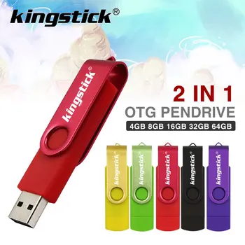 Kingstic Multifunkcijski USB Flash Drive 2.0 otg pendrive 64gb cle usb флэш-накопител ključek 16gb 32gb 8gb 4g Pen Drive za telefon