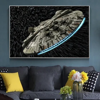 Klasična Znanstvena Fantastika Film Destroyer Falcon Vesoljsko Ladjo Platno Wall Art Film Plakatov In Fotografij Slikarstvo Sliko Za Dnevno Sobo