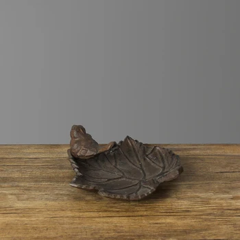 Kmečka Maple Leaf Litega Železa Shranjevanje Pladenj S Ptičje Figurice Za Dekoracijo Kmečke Hiše Poudarki Doma Namizni Kovinsko Ploščo