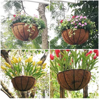 Konoplja Viseče Košare Cvetlični Lonček Kovanega Železa Kokosovih Palm Balkon Viseče Košare, Ki Visi Rastlin Cvetlični Vrt Pot Dekoracijo