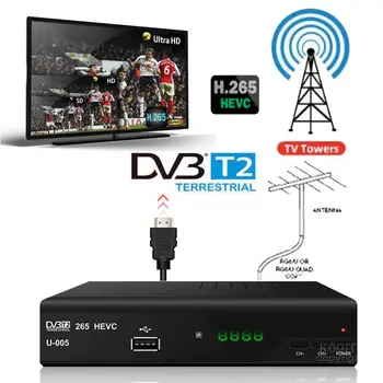 Kopenske EAC3 H. 265 DVB-T2 Tuner dvb t2 TV Sprejemnika, DVBT2 Digitalni TV Okno Oddaja Sprejemnik H265 Evropi Pretvornik Polje Receptor