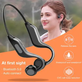 Kostno Prevodnost Brezžična tehnologija Bluetooth 5.0 Slušalke Stereo Zmanjšanje Hrupa, Šport na Prostem Sweatproof Slušalke z Mikrofonom SD Kartico