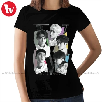 Kpop Shinee T-Shirt SHINee Tour Plakat Grafični T Shirt Kratek Rokav Ženske tshirt Zelena O Vratu Dame Tee Majica