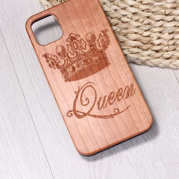 Kraljica Krono Kraljevsko Classy Pravega Lesa Telefon Primeru Coque Funda Za iPhone Mini 12 6 6S 6Plus 7 7Plus 8 8Plus X XR XS Max 11 Pro Max