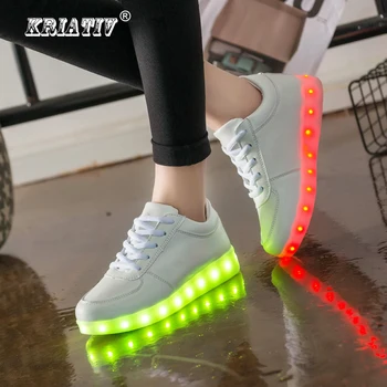 KRIATIV Polnilnik USB Osvetljeno čevlji za Fant&Dekle žareče superge Otroci Svetlobe Gor čevlji led copate Priložnostne Svetlobna Superge