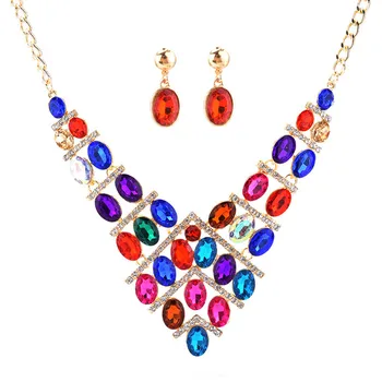 Kristal Rose Cvet afriški nakit Kompleti Za Ženske Poroko Kostum nakit sklopov Afriški Nakit Set ogrlico iz