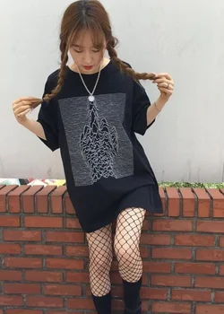 Kuakuayu HJN Unisex Grunge Stil sredinec T-Shirt 90. letih korejske Modne Ulice Vrh Tumblr Moda Smešno Tee