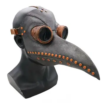 Kuga Zdravnik Maske za noč Čarovnic Cosplay Masko, Kostum Ptica z Dolgim Nosom Kljun PU Usnje Steampunk