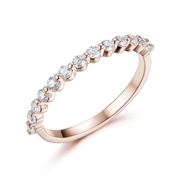 Kuololit 585 14K 10K Rose Zlata Mehurček Obroč za Ženske Moissanite Solitaire Ring Ujemanje Pol Večnosti Poročni prstan Posla