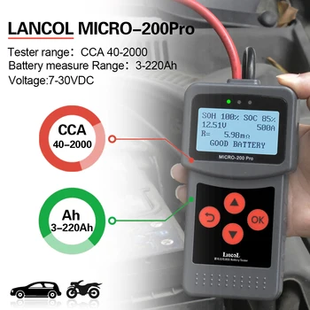 Lancol Mciro200Pro Za 12V Baterija Tester za Diagnostiko Orodja Za Avto Z Digitalno Avtomobilske Analyzer Tester Orodje Za Avto Tester