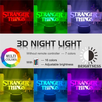 Led Nočna Lučka Ameriški Spletni Televiziji SeriesStranger Stvari za Dom Dekor Touch Senzor Nočna USB namizne Svetilke Prisoten
