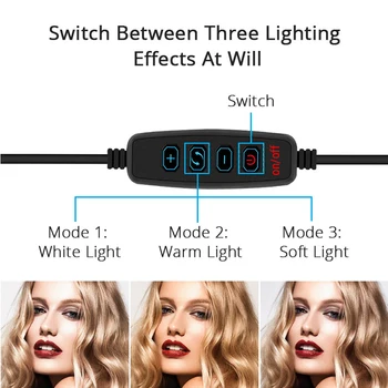 LED Zatemniti Selfie Obroč Svetlobe Kamero Telefona USB obroč lučka Fotografija Fill Light z Držalom za Telefon Stojalo Za Ličila Live Stream