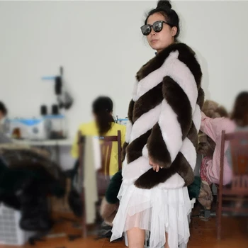 Leiouna Plus Velikost Polno Umetno Fox Fur Coats Ženske 2020 Moda Zimski Plašč Debel Toplo Ponaredek Kotlovec Suknjič Coats Chaqueta Mujer Ženske
