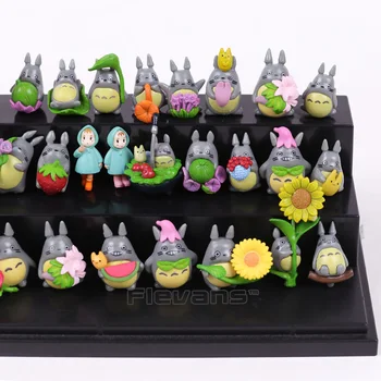 Lepe Risanke Moj Sosed Totoro Mini PVC Številke Igrače DIY Miniaturni Dekoracijo Lutke 30pcs/set 3~5 cm