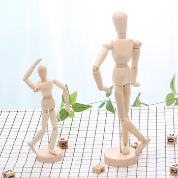 Leseno telo Akcijska Figura, Igrače Umetnik Premično Spojen Lutka model Slikarstvo Skica Manekenka Pripravi številke Lesa Prilagodljiv Prsti