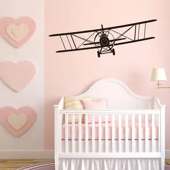 Letalo, Stene Decals je za Fante Baby Otroci Soba Kul Letalo Silhueto Stenske Nalepke Sobi Doma Dekor Ozadje