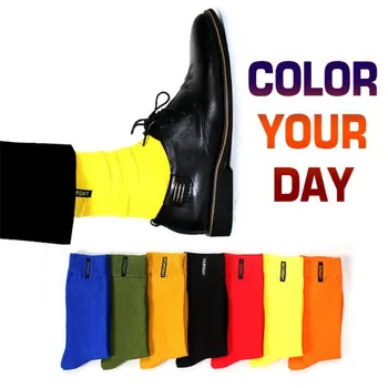 LETSBUY modi mens nogavice česana bombaž barva poslovne nogavice za človeka britanski stil multi-barvne teden nogavice za moške obleko