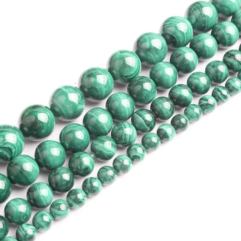 LingXiang Moda naravnih Nakit pristnosti Zelena streaked Malahit Svoboden Biseri 4 -12 mm DIY zapestnico, ogrlico Dodatki