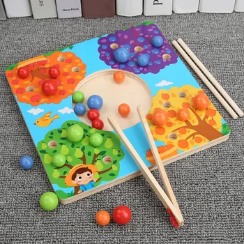 Logwood Posnetek Kroglice Lesene Igrače Noge Puzzle Ujemanje Barv Spoznavanja Otroci Montessori Izobraževalne Igrače Za Otroke Učenje