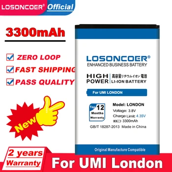 LOSONCOER 3300mAh LONDON Za UMI LONDON Mobilnega Telefona Baterije Batterie Bateria Baterije+Številko za Sledenje