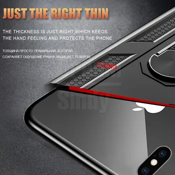 Luksuzni Avto Nosilec Obroč Primeru Za IPhone XR XS Max X Silikonski Odbijač Primeru Za IPhone 8 6 6s 7 Plus Shockproof Mehko Primeru
