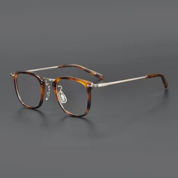 Luksuzni Kvadratnih Acetat Titana Očal Okvir Moški Ženske Blagovne Znamke Oblikovalec Recept Optična Očala Za Kratkovidnost Okvir Ponaredek Očala