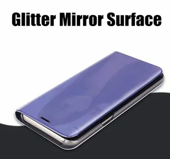 Luksuzni Ogledalo, Telefon Primeru Za Samsung S10 S8 S9 Plus S7 Edge Flip telefon Usnja Kritje Nazaj Primeru Coque za Samsung S10 5G