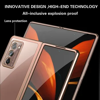 Luksuzni Prozorno Ohišje za Samsung Galaxy Ž Fold2 All-inclusive Eksplozije Dokaz Plating Jasno, Pokrovček za Galaxy Ž Krat 2 Primera