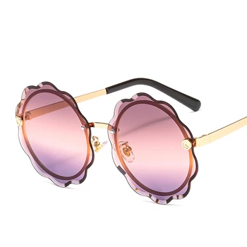 Luksuzni rimless sončna očala ženske letnik blagovne znamke oblikovalec cvet rob val sončna očala moški ženski odtenek oculos de sol UV400