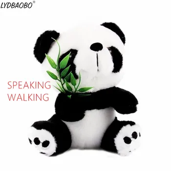 LYDBAOBO 1PC 18 CM Govorimo Panda Pet Plišastih Igrač Vroče Srčkan Hoja Govorijo Snemanje Zvoka Živali Panda Izobraževalne Igrače Chilren Otroci Darilo