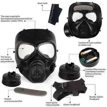 M04 Izposoja Masko Cs Polje za Igre na Prostem, Faceguard Vpliv Odporne Zaščitne Plinske Maske na Prostem Masko Hladilnik z Ventilatorjem
