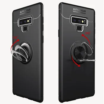 Magnetna Avto Nosilec Ohišje Za Samsung Galaxy Note 9 Silikonski Kovinski Obroč Magnet Ohišje Za Samsung Opomba 9 Galaxy Note9