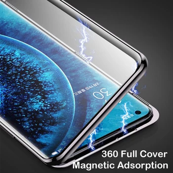 Magnetni Primeru Za Xiaomi 10T Pro 10 Lite 11 5G POCO X3 Nfc F2 Pro Redmi Opomba 9 Fotoaparat Zaščitnik Stekla, Pokrov Metal Odbijača Primeru