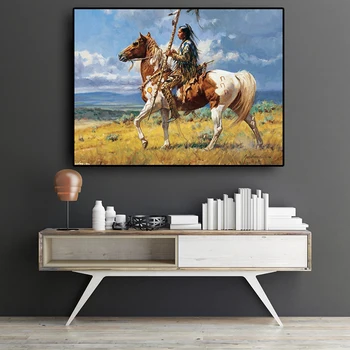 Materni Indijski Konja, ki Slika Abstraktne Oljna slika na Platnu Cuadros Plakatov in Fotografij Stenskih slikah, za dnevno sobo