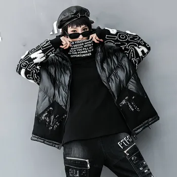 Max LuLu Pozimi Korejski Luksuzni Oblikovalec Ulične Ženska Punk Oblazinjeni Hooded Plašči, Dame Svoboden Letnik Qulited Jopiči Plus Velikost