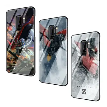 Mazinger Z Kaljeno Steklo TPU Črno Kritje velja za Galaxy S7 Rob S8 S9 S10 Plus Opomba 8 9 10 A10 20 30 40 50 60 70