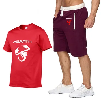 Mens Kratki rokav Abarth Avto Logotip Poletje, Mens t Shirt HipHop Harajuku T-Shirt visoko kakovostne Bombažne Majice hlače obleko Šport