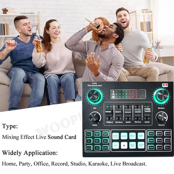 Mikrofon Mešalnik Zvoka DJ MIC Stojalo Kondenzatorski USB Brezžični Karaoke KTV Profesionalno Snemanje v Živo Bluetooth zvočna Kartica