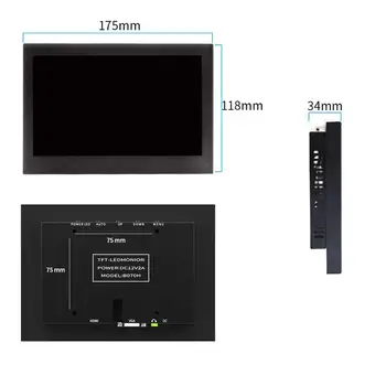 Mini 7 palčni prenosni monitor lcd Full HD 1024x600 diaplay CCTV majhne pc monitor z VGA HDMI vmesnik za avto Povratne ps4