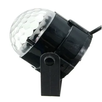 MINI Glasovni Nadzor RGB LED Fazi Luči Crystal Magic Ball Zvočni Nadzor Laser Fazi Učinek Svetlobe Doma Stranka Disco Klub DJ Svetlobe