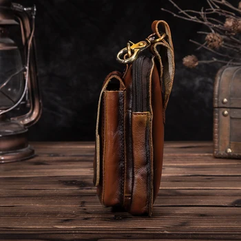 Moda Originalno Usnje Mala Poletna Torbica Hook Design Pasu Pack Bag Cigaret Primeru 6