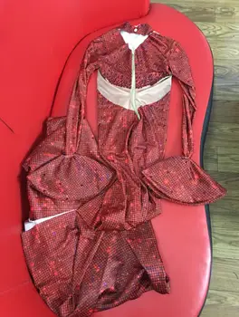 Moda Rdeče Okrasnih Robu Obleko Seksi Ples Kažejo, Stretch Oblačenja Noša Maturantski Rojstni Dan Praznovanje Obleke