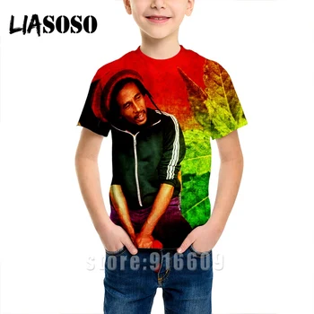 Modni T-shirt 3D Tiskanja Moški Ženske Reggae Anime Otrok Ulične Bob Marley T shirt Harajuku Otroci Smešno Oblačila Kratek Rokav